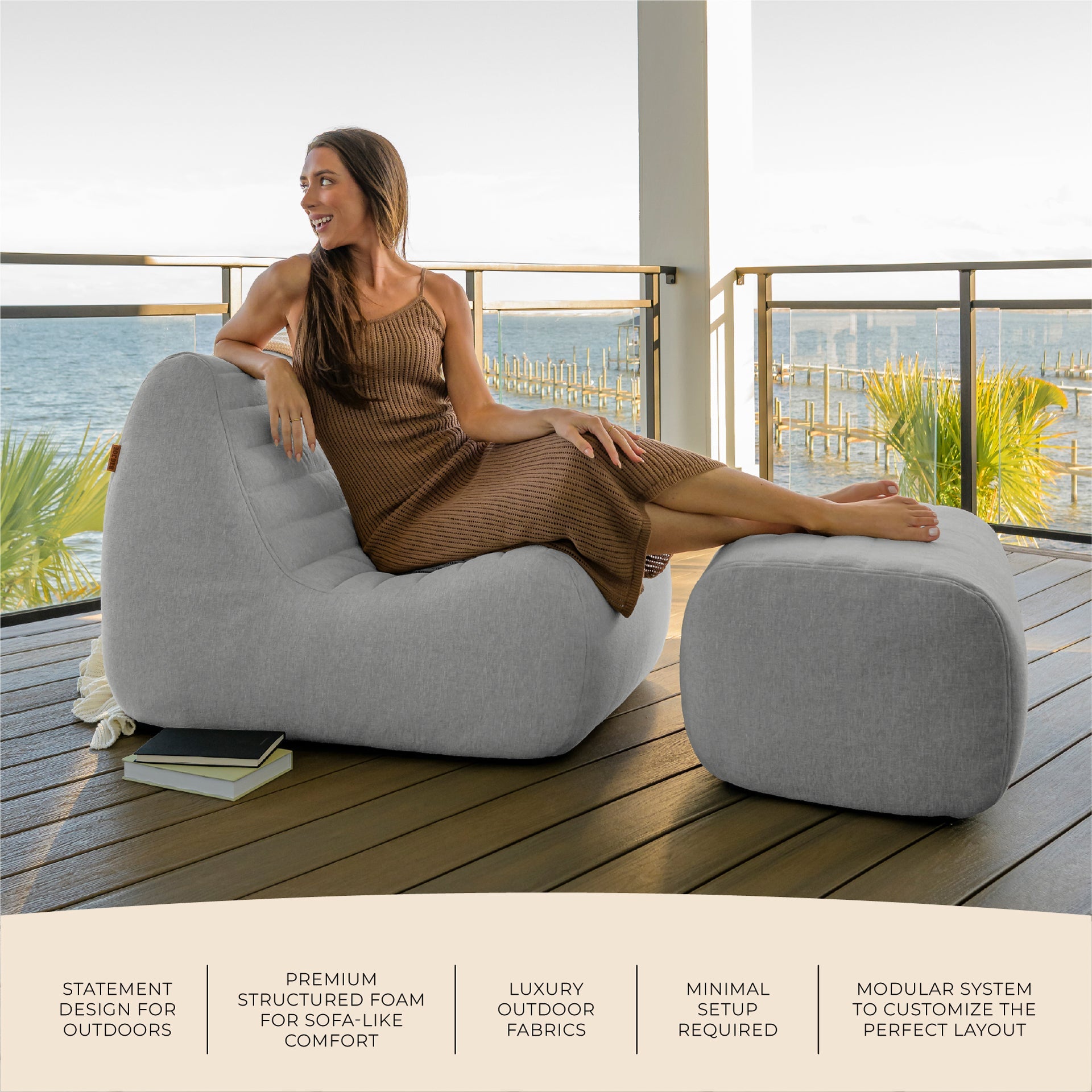 Solvana™ Outdoor Chair and Ottoman Set