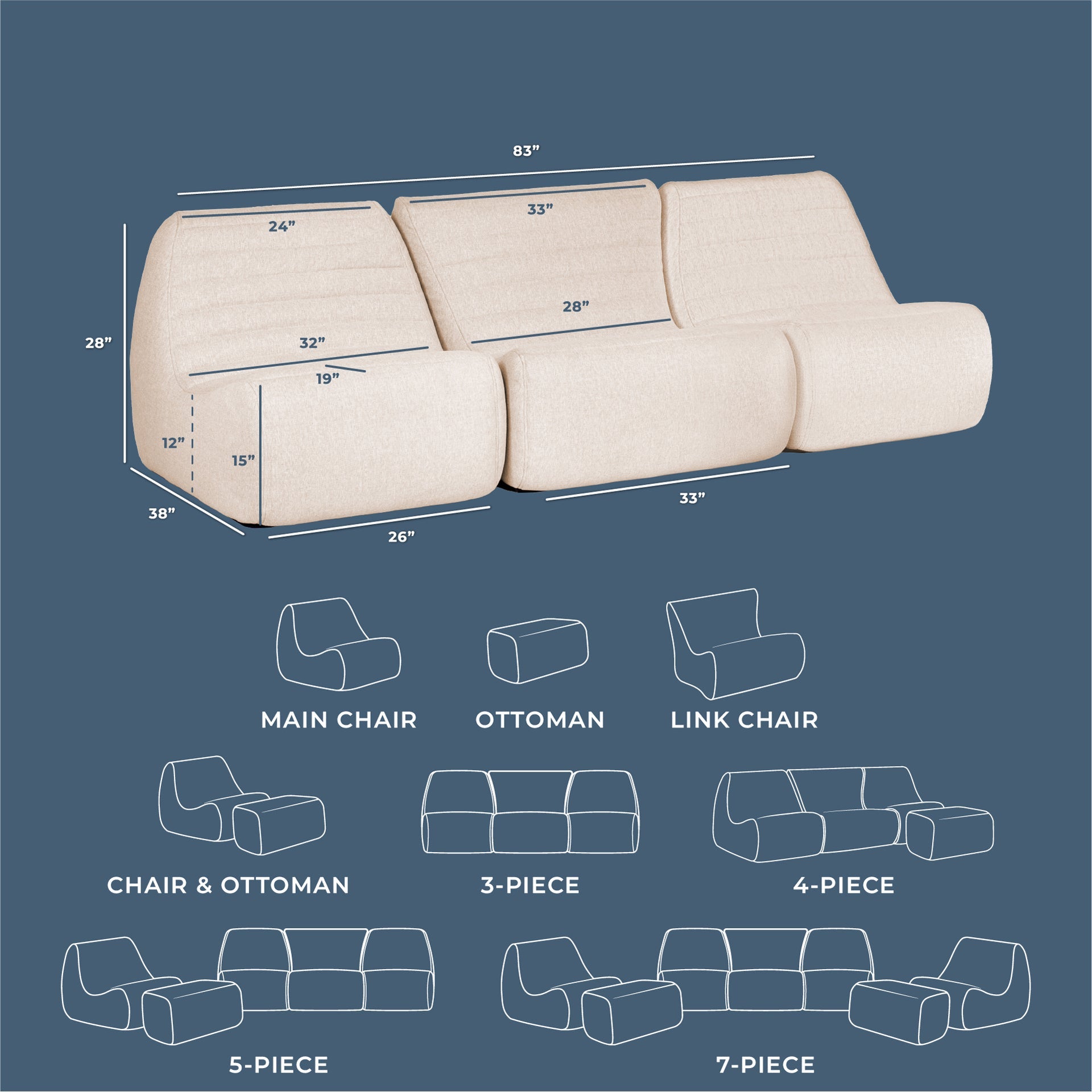 Solvana™ 3 Piece Outdoor Sectional