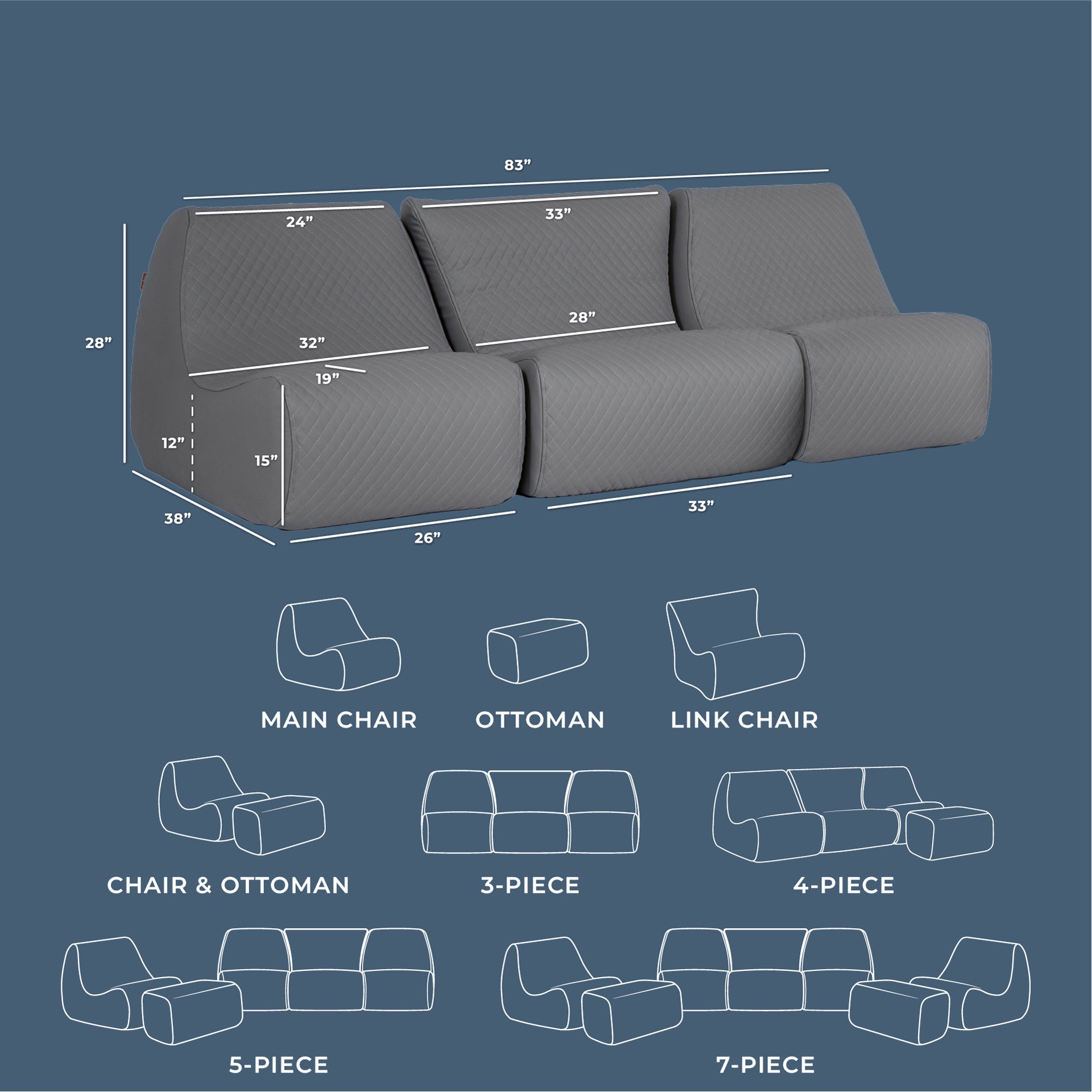 Solvana™ 3 Piece Outdoor Sectional