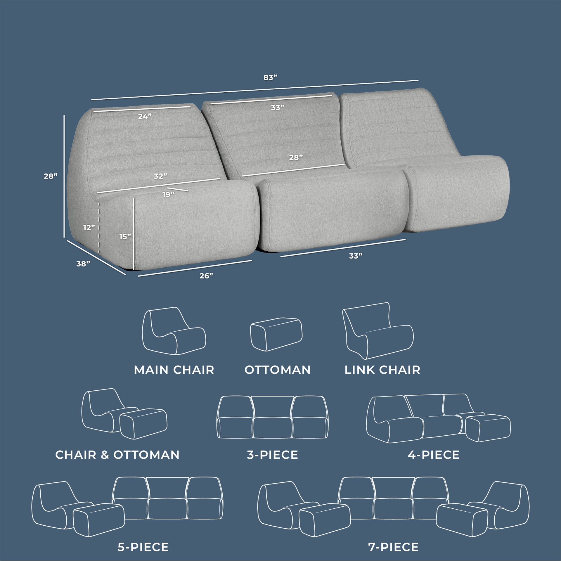 Solvana™ 3 Piece Outdoor Sectional