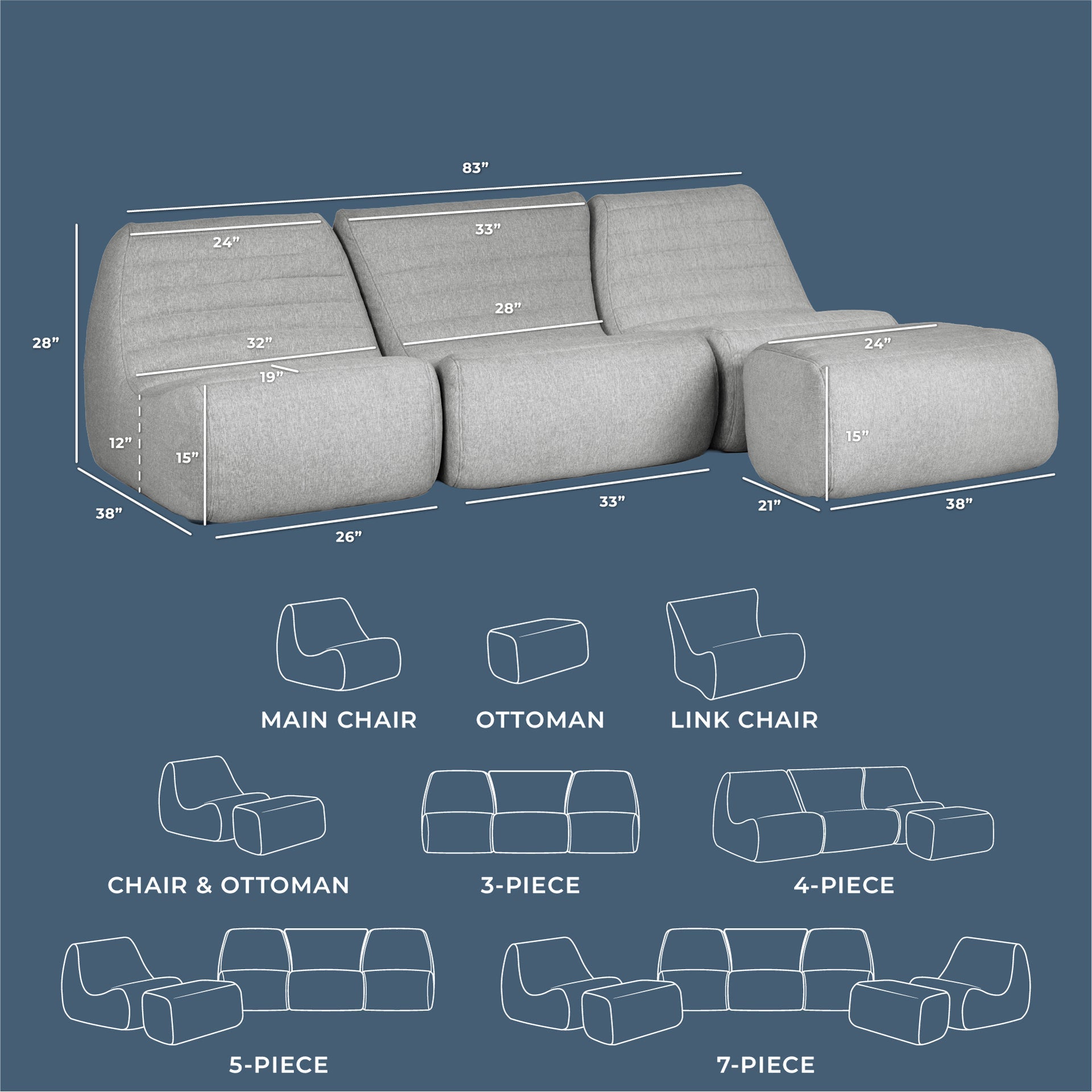 Solvana™ 4 Piece Outdoor Sectional