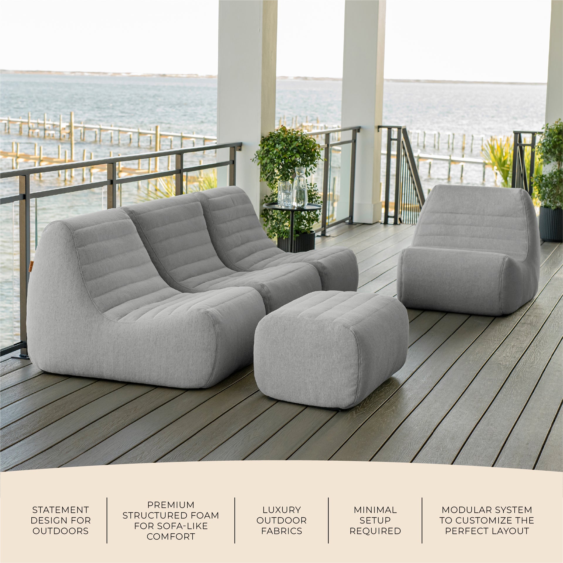 Solvana™ 5 Piece Outdoor Sectional Sofa