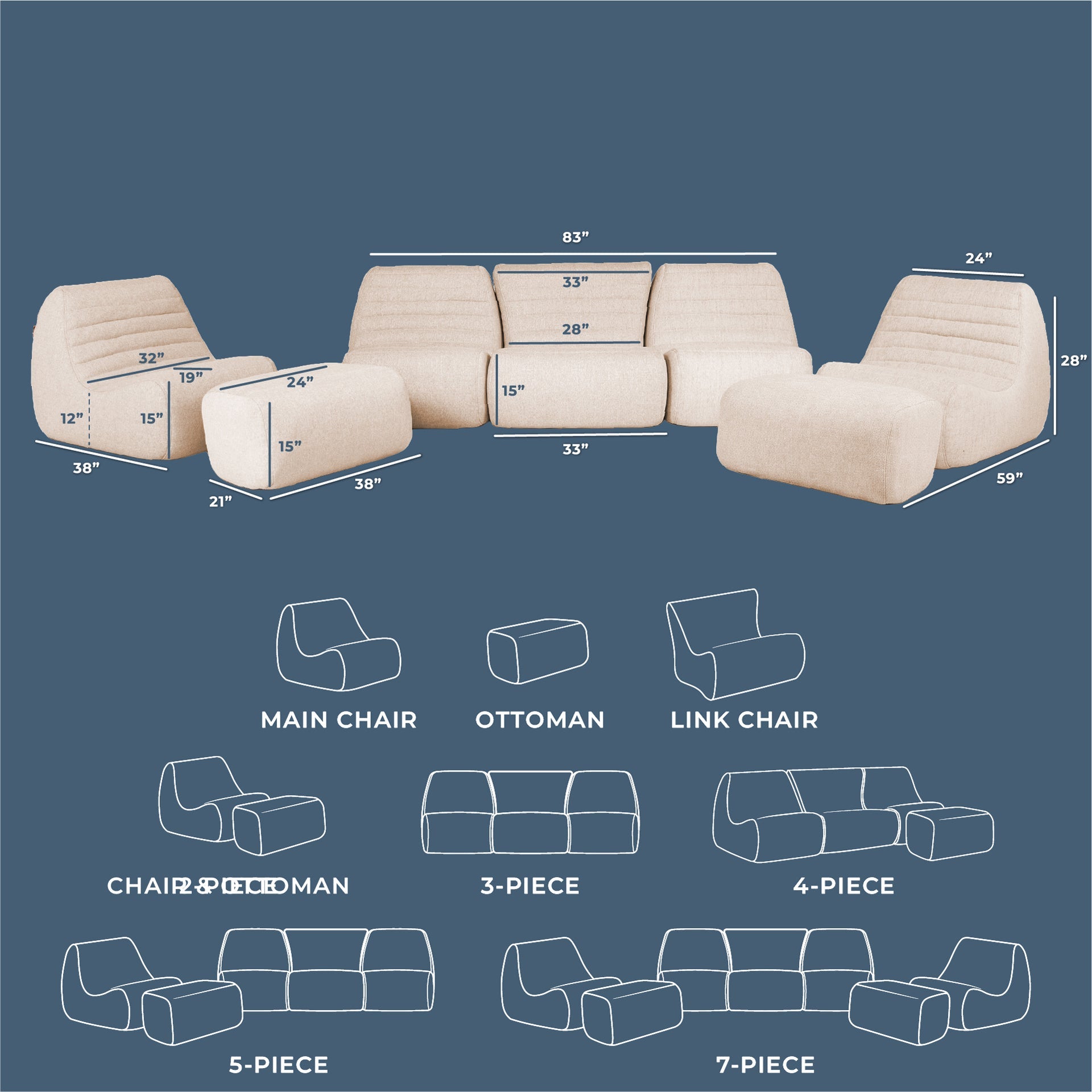Solvana™ 7 Piece Outdoor Sectional